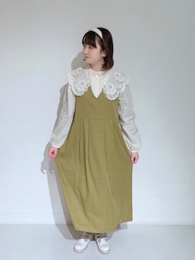 「ehka sopo（エヘカソポ）のアイテム（ジャンパースカート）」を使った、にしダさん（レディース・161cm）の冬コーディネート