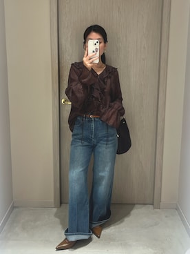 「フリルトップス」｜Loungedress_yamakawaさん（レディース・153cm）の秋コーディネート