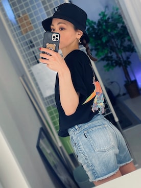 「SAINT LAURENT PARIS（サンローランパリ）のアイテム（パンツ）」を使った、RINA.さん（レディース・150cm）の春コーディネート