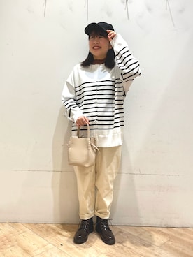 「Samansa Mos2 blue（サマンサモスモスブルー）のアイテム（キャップ）」を使った、natsumiさん（レディース・153cm）の冬コーディネート