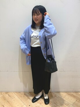 「Samansa Mos2 blue」｜「アイテム（バレエシューズ）」を使った、natsumiさん（レディース・153cm）の冬コーディネート