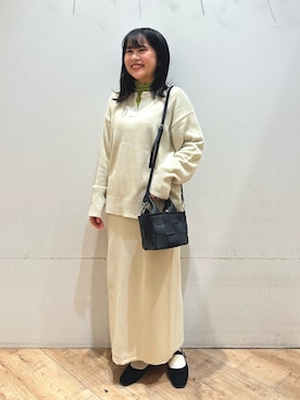 「ehka sopo（エヘカソポ）のアイテム（バレエシューズ）」を使った、natsumiさん（レディース・153cm）の冬コーディネート