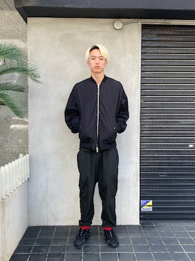 「DANKE SCHON（ダンケシェーン）のアイテム（MA-1）」を使った、06さん（メンズ・179cm）の夏コーディネート