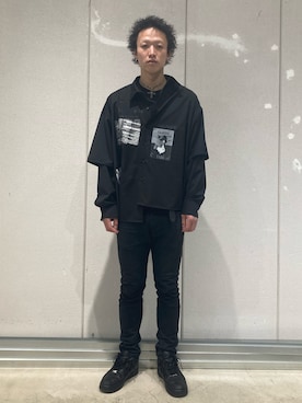 「DANKE SCHON（ダンケシェーン）のDankeSchon/ダンケシェーン/フォトチェーンシャツ（シャツ/ブラウス）」を使った、06さん（メンズ・179cm）の冬コーディネート