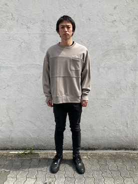 「DANKE SCHON（ダンケシェーン）のアイテム（スウェット）」を使った、06さん（メンズ・179cm）の春コーディネート