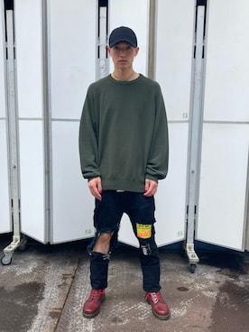 「WHITELAND（ホワイトランド）のアイテム（キャップ）」を使った、06さん（メンズ・179cm）の夏コーディネート