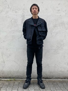 「グラフィックＴ」｜「アイテム（ブルゾン）」を使った、06さん（メンズ・179cm）の春コーディネート