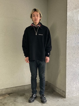 「DANKE SCHON（ダンケシェーン）のアイテム（スウェット）」を使った、06さん（メンズ・179cm）の冬コーディネート