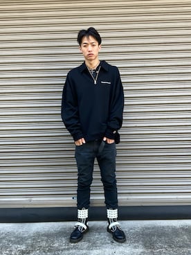 「DANKE SCHON（ダンケシェーン）のアイテム（スウェット）」を使った、06さん（メンズ・179cm）の夏コーディネート