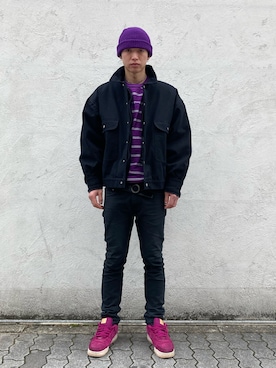 「DANKE SCHON（ダンケシェーン）のアイテム（カバーオール）」を使った、06さん（メンズ・179cm）の冬コーディネート
