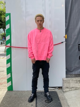 「WHITELAND（ホワイトランド）のアイテム（スウェット）」を使った、06さん（メンズ・179cm）の秋コーディネート