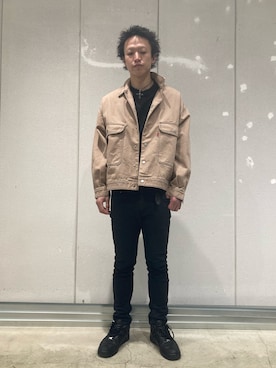 「DANKE SCHON（ダンケシェーン）のアイテム（カバーオール）」を使った、06さん（メンズ・179cm）の冬コーディネート
