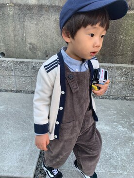 「POLO RALPH LAUREN CHILDRENSWEAR（ポロ ラルフ ローレン チルドレンズウェア）のアイテム（帽子）」を使った、HKRさん（キッズ・80cm）の冬コーディネート