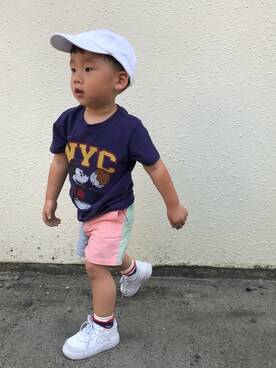 「POLO RALPH LAUREN CHILDRENSWEAR（ポロ ラルフ ローレン チルドレンズウェア）のアイテム（帽子）」を使った、HKRさん（キッズ・80cm）の冬コーディネート
