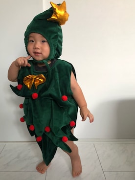 「アイテム（ママ＆ベビー、グリーン系）」を使った、HKRさん（キッズ・80cm）の秋コーディネート