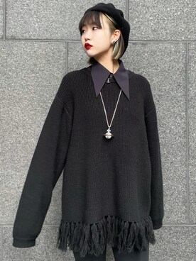 「CPH（シーピーエイチ）のアイテム（ハンチング/ベレー帽）」を使った、Reina Narazakiさん（レディース・170cm）の冬コーディネート