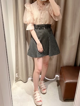 「夏秋ミックス」｜「アイテム（サンダル）」を使った、ひよりさん（レディース・162cm）の夏コーディネート