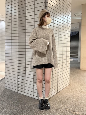 「one after another NICE CLAUP（ワンアフターアナザーナイスクラップ）のアイテム（ハンチング/ベレー帽）」を使った、ひよりさん（レディース・162cm）の秋コーディネート
