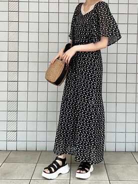 「one after another NICE CLAUP（ワンアフターアナザーナイスクラップ）のスニーカー底グルカサンダル（サンダル）」を使った、ひよりさん（レディース・162cm）の春コーディネート