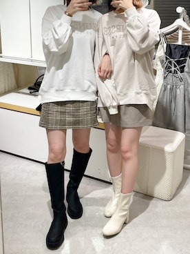 「one after another NICE CLAUP（ワンアフターアナザーナイスクラップ）のアイテム（スウェット）」を使った、ひよりさん（レディース・162cm）の秋コーディネート