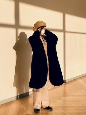 「Samansa Mos2 blue（サマンサモスモスブルー）のアイテム（ノーカラーコート）」を使った、u  k ＊さん（レディース・158cm）の秋コーディネート