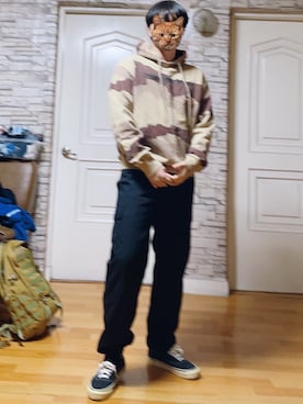 「thisisneverthat（ディスイズネバーザット）のアイテム（パンツ）」を使った、mmwookさん（メンズ・175cm）の冬コーディネート