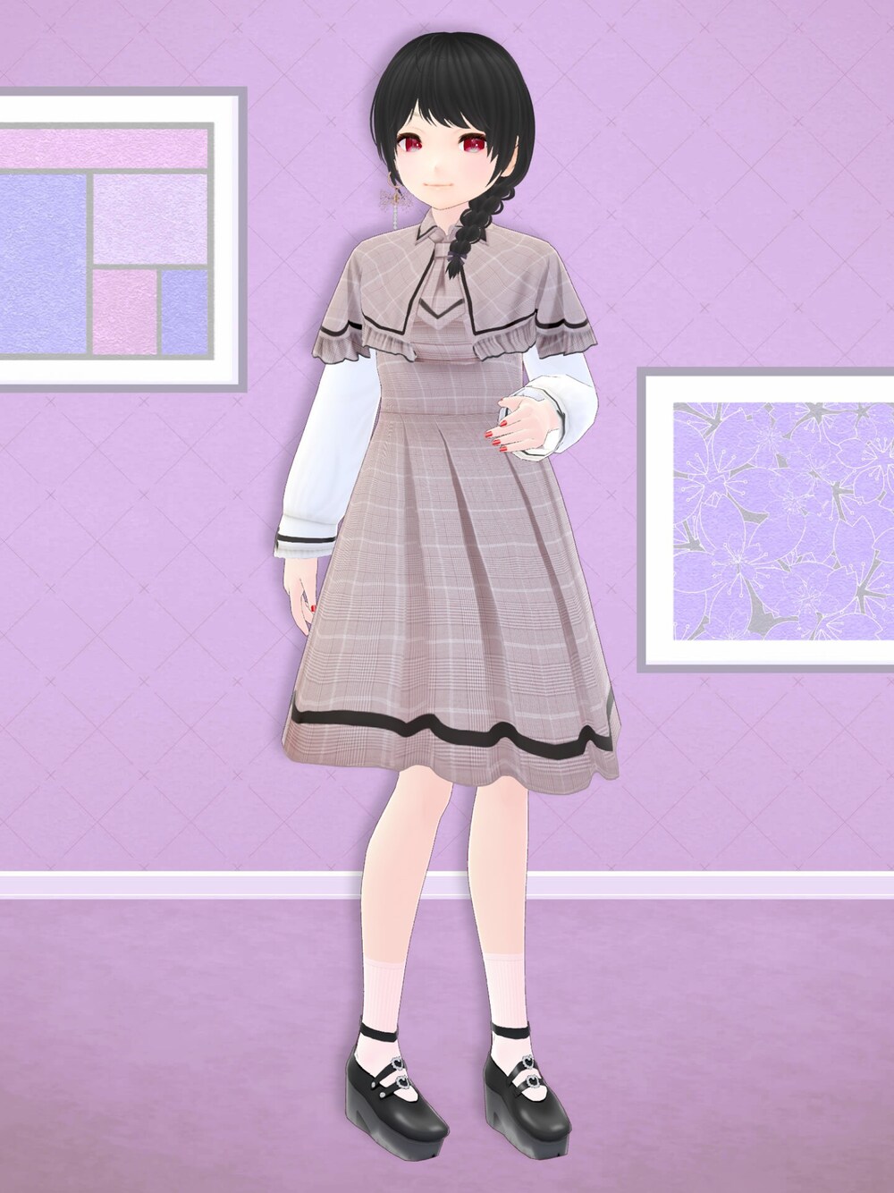 「DearMyLove、夢展望、夢展望DearMyLove、VRoid、バーチャルファッション、ワンピース、探偵」｜「DearMyLoveのアイテム（ワンピース、ベージュ系）」を使った、八雲ももさん（レディース・160cm）の春コーディネートの1枚目の写真