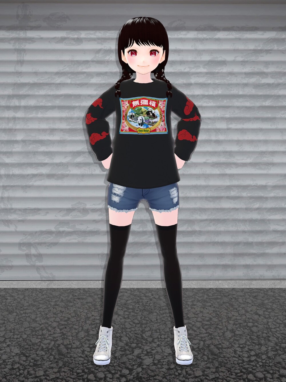 ブラック系のTシャツ/カットソーを着用したレディースの冬コーディネートの1枚目の写真