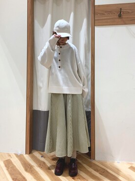 「Samansa Mos2 blue（サマンサモスモスブルー）のアイテム（キャップ）」を使った、ゆささん（レディース・156cm）の冬コーディネート