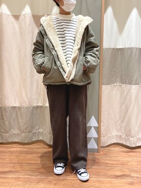 「Samansa Mos2 blue」｜「アイテム（スウェット）」を使った、ゆささん（レディース・157cm）の秋コーディネート