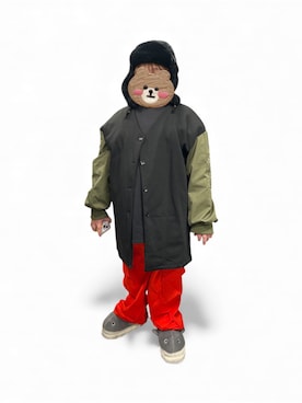 「アイテム（ノーカラーコート）」を使った、皇琥さん（キッズ・148cm）の冬コーディネート