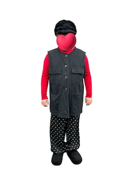 「アイテム（キャスケット）」を使った、皇琥さん（キッズ・148cm）の秋コーディネート