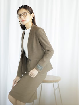 「アイテム（ノーカラージャケット）」を使った、whitecollectionさん（レディース・165cm）の夏コーディネート