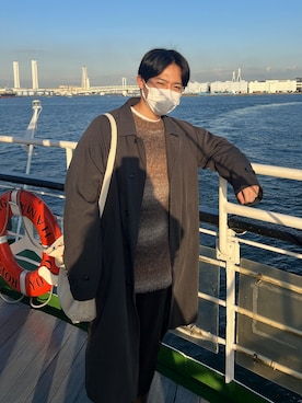 「CLEL（クレイル）の【CLEL】TR Loose Soutien Collar Coat / TR ルーズ ステンカラーコート（ステンカラーコート）」を使った、まーさんさん（メンズ・172cm）の冬コーディネート