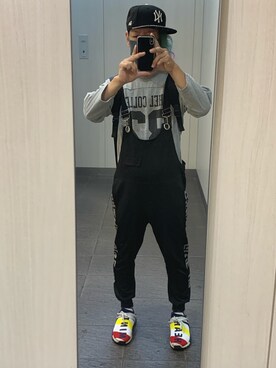 「no brand（ノーブランド）のアイテム（サロペット/オーバーオール）」を使った、kou198402さん（メンズ・160cm）の秋コーディネート