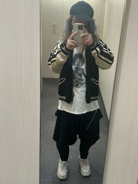 「NIKE（ナイキ）のアイテム（スニーカー、ホワイト系）」を使った、kou198402さん（メンズ・160cm）の春コーディネート