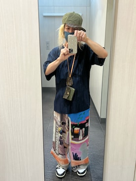 「Re:make（リメイク）のアイテム（帽子）」を使った、kou198402さん（メンズ・160cm）の夏コーディネート