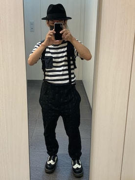 「Simplicite（サンプリシテ）のアイテム（帽子）」を使った、kou198402さん（メンズ・160cm）の夏コーディネート