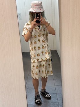 「NEW ERA（ニューエラ）のアイテム（ハット、ホワイト系）」を使った、kou198402さん（メンズ・160cm）の夏コーディネート
