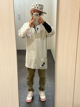 「ミッキー」｜「アイテム（カーゴパンツ）」を使った、kou198402さん（メンズ・160cm）の春コーディネート