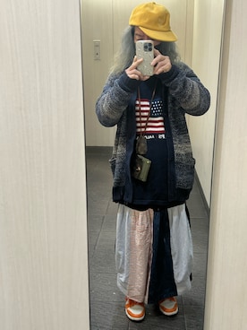 「NIKE（ナイキ）のアイテム（スニーカー、オレンジ系）」を使った、kou198402さん（メンズ・160cm）の春コーディネート