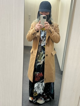 「UESDのアイテム（帽子、ブラック系）」を使った、kou198402さん（メンズ・160cm）の冬コーディネート