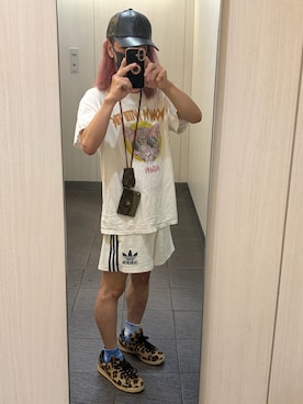 「NEW ERA（ニューエラ）のアイテム（キャップ、ブラック系）」を使った、kou198402さん（メンズ・160cm）の夏コーディネート