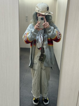 「NEW ERA（ニューエラ）のアイテム（キャップ、ホワイト系）」を使った、kou198402さん（メンズ・160cm）の春コーディネート