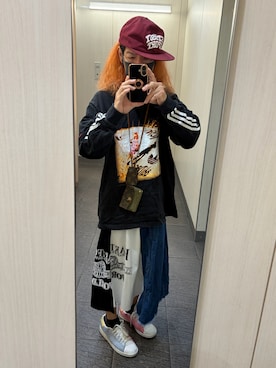 「STUSSY（ステューシー）のアイテム（キャップ、レッド系）」を使った、kou198402さん（メンズ・160cm）の秋コーディネート