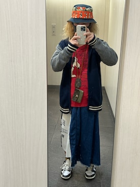 「アイテム（デニムスカート）」を使った、kou198402さん（メンズ・160cm）の秋コーディネート