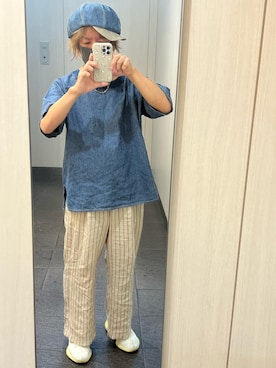 「RINEN（リネン）のアイテム」を使った、kou198402さん（メンズ・160cm）の夏コーディネート