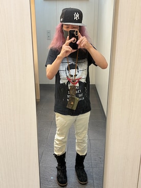 「ARMANI EXCHANGE（アルマーニエクスチェンジ）のアイテム（デニムパンツ、ホワイト系）」を使った、kou198402さん（メンズ・160cm）の夏コーディネート