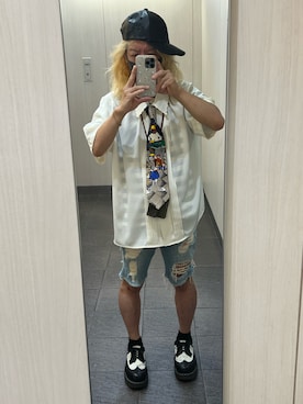 「アイテム（キャップ）」を使った、kou198402さん（メンズ・160cm・40代）の夏コーディネート