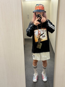 「adidas（アディダス）のアイテム（スニーカー、レッド系）」を使った、kou198402さん（メンズ・160cm）の夏コーディネート